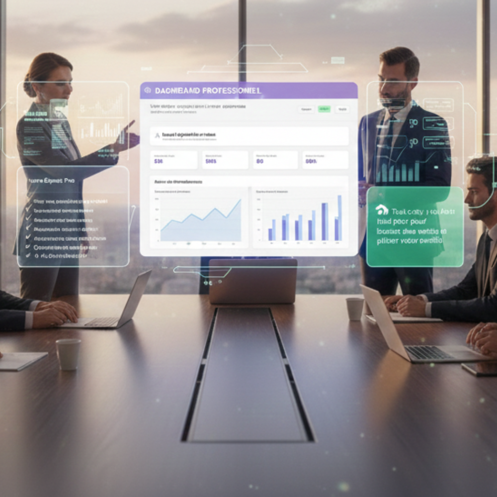 Dashboard professionnel agence immobilière - Suivi leads et statistiques temps réel